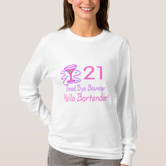 T-shirt Au revoir barman du videur 21 bonjour (rose)
