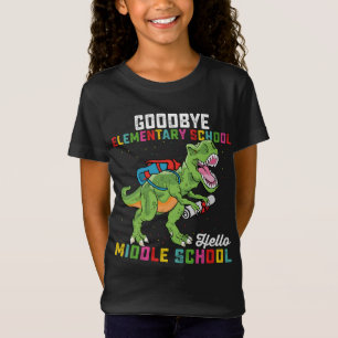 T-Shirt Au revoir école primaire bonjour collège T Rex