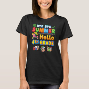 T-shirt Au revoir Été Bonjour 4e année Retour à l'école