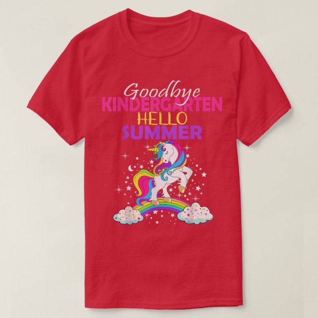 T-shirt Au revoir maternelle Bonjour Été Unicorn Girls 20 (Design devant)