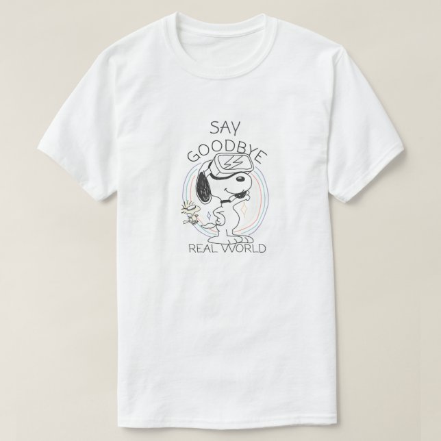 T-shirt Au revoir mon monde réel (Design devant)