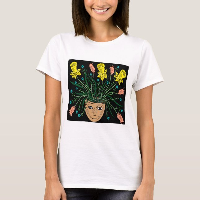 t-shirt au visage au printemps (Devant)