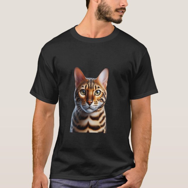 T-shirt au visage de chat Bengal - Lover Apparel K (Devant)