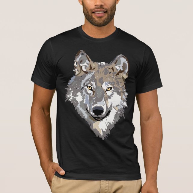 T-shirt au visage de loup (Devant)