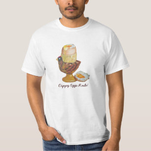 T-shirt aubergine de chichen avec oeuf à la coque et sloga