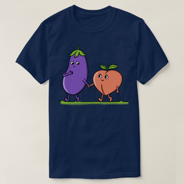 T-shirt Aubergine et pêche (Design devant)
