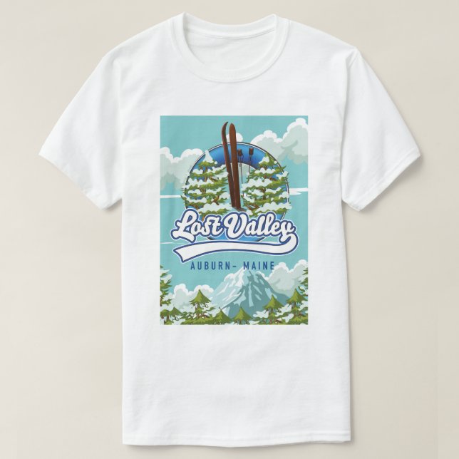 T-shirt Auburn, Maine, vallée perdue ski (Design devant)