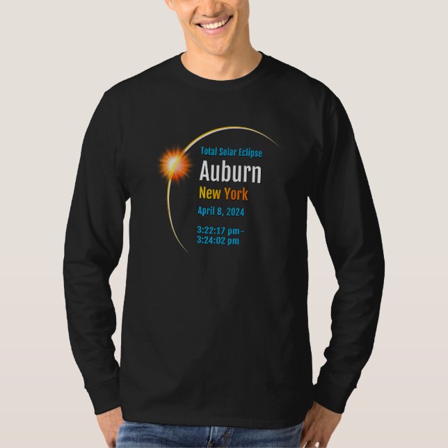 T-shirt Auburn New York NY Total Solar Eclipse 2024 1 (Devant)