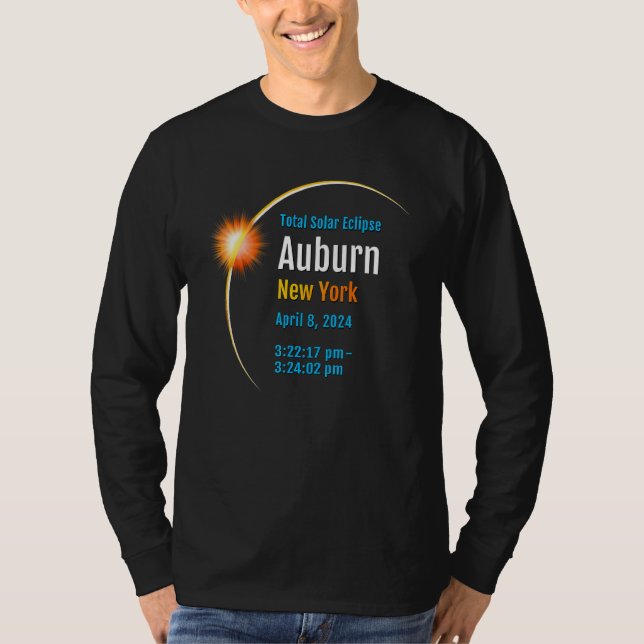 T-shirt Auburn New York NY Total Solar Eclipse 2024  1  (Devant)
