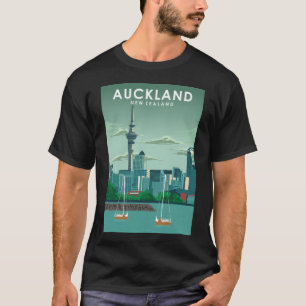 T-shirt Auckland Nouvelle-Zélande Vintage Voyage Rétro min