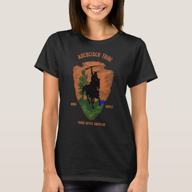 T-shirt Aucocisco Tribe Amérindien Fière Rétro (Devant)