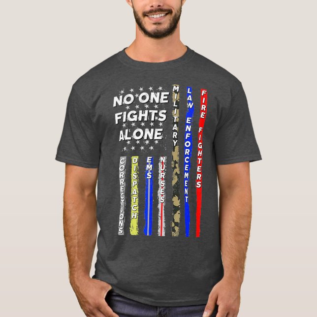 T-shirt Aucun Drapeau ne combat seul la police du premier  (Devant)