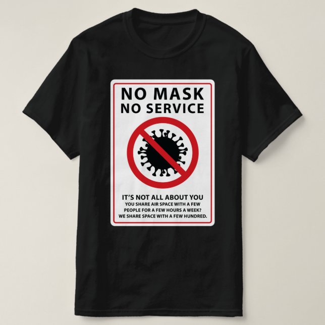 T-shirt aucun masque aucun service d'air partagé (Design devant)