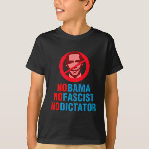 T-shirt AUCUN OBAMA PAS FASCISTE AUCUN DICTATEUR (v133x)