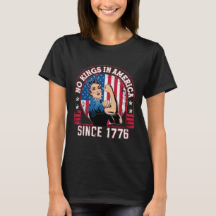 T-shirt Aucun Rois En Amérique Depuis 1776 Drapeau Usa Enr