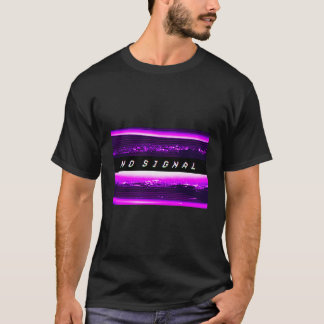 T-shirt Aucun signal Synthwave Vaporwave effet Retro Glitc