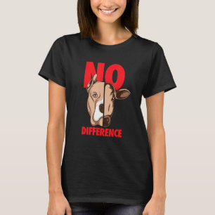 T-shirt Aucune Différence Chien Et Vache Végétarien Et Vég