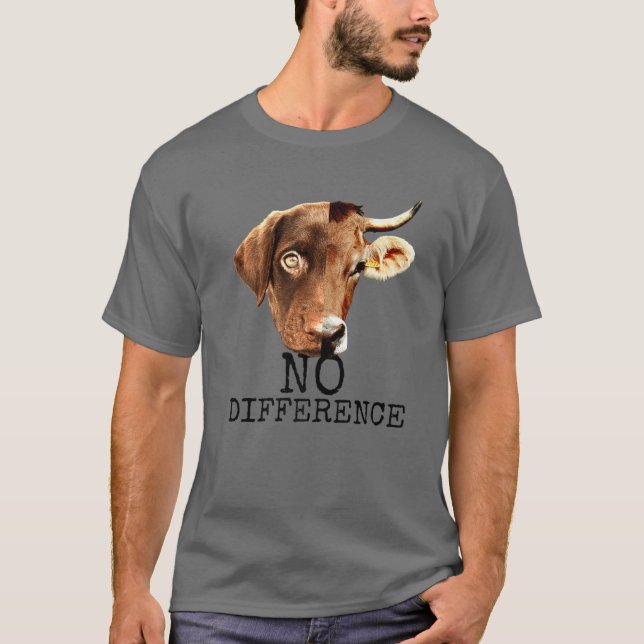 T-shirt Aucune différence Pro Vegan Végétarien Végétarien  (Devant)
