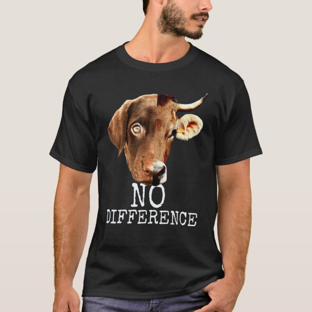 T-shirt Aucune différence Pro Végétalien Végétarien Animal (Devant)