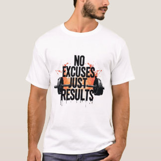 T-shirt Aucune Excuse Juste des Résultats | Gym Dégradé de