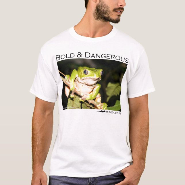T-shirt Audacieux et dangereux - grenouille de singe (Devant)