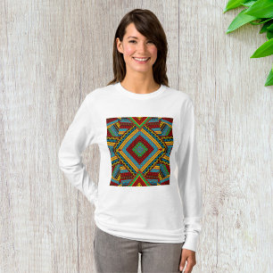 T-shirt Audacieux Motif géométrique Tribal Coloré Ethnique