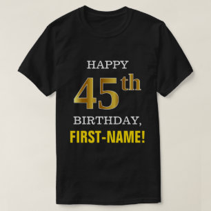 T-shirt Audacieux, noir, anniversaire d'or de Faux