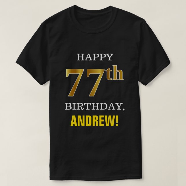 T-shirt Audacieux, noir, anniversaire d'or de Faux (Design devant)