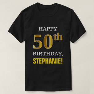 T-shirt Audacieux, noir, anniversaire d'or de Faux