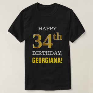 T-shirt Audacieux, noir, anniversaire d'or de Faux