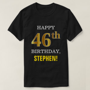 T-shirt Audacieux, noir, anniversaire d'or de Faux