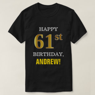 T-shirt Audacieux, noir, anniversaire d'or de Faux