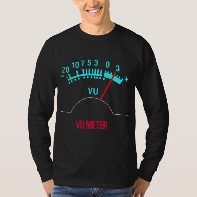 T-shirt Audio analogique VU Meter Sound Engineer HiFi  (Devant)