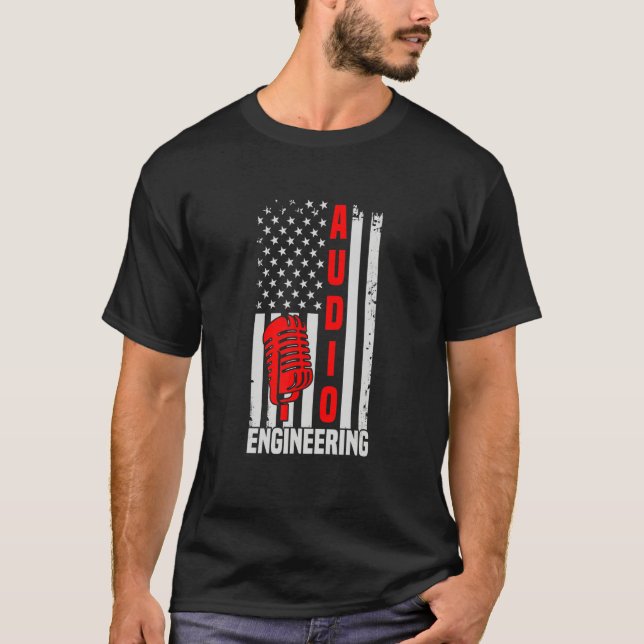 T-shirt Audio Engineer Recording Studio Indicateur Usa Vin (Devant)