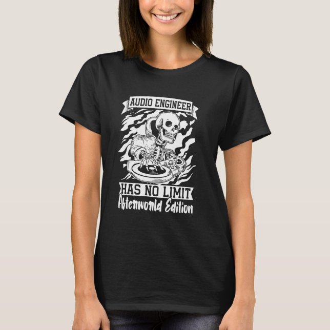 T-shirt Audio Engineer Skeleton - Producteur Studio Sound  (Devant)