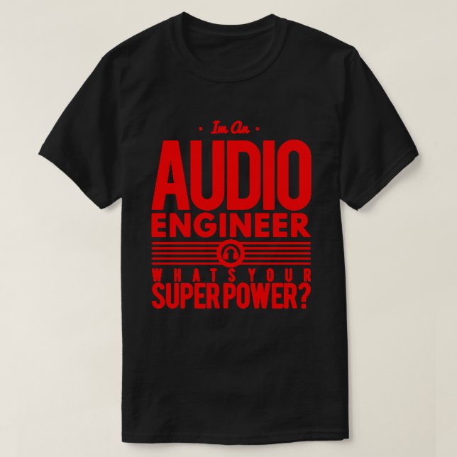 T-shirt Audio/Sound Engineer Black/Red Men's Pro Tools (Design devant)