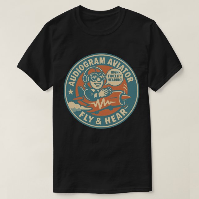 T-shirt Audiogram Aviateur Voler & Entendre (Design devant)