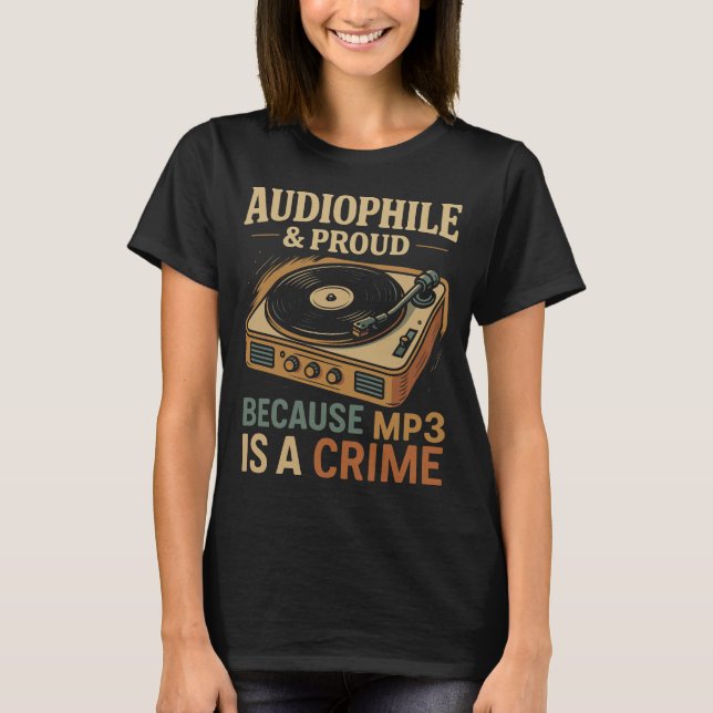 T-shirt Audiophile & Fier - Sans Compromis sur le Son (Devant)