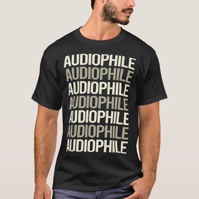 T-shirt Audiophile texte blanc (Devant)
