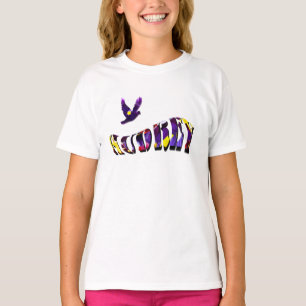 T-shirt Audrey, Filles Nom Texte Fabriqué Avec Des Pansies