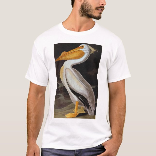 T-shirt Audubon : Grand Pélican blanc (Devant)