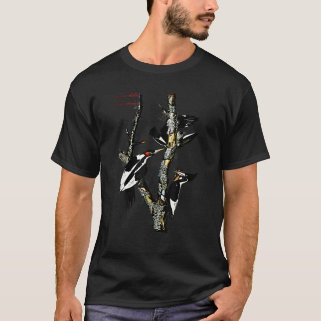 T-shirt Audubon Ivory Billed Woodpecker North American Bir (Devant)