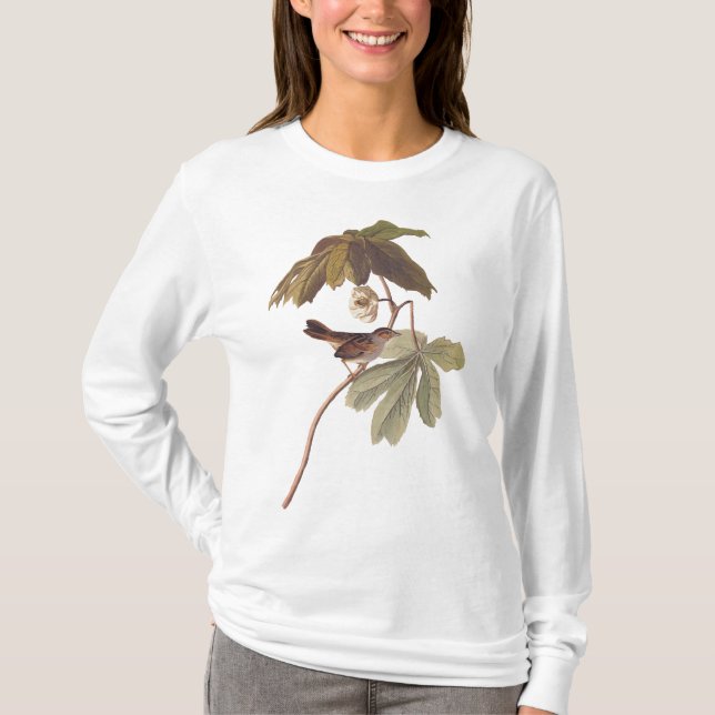 T-shirt Audubon Oiseau de Bruant sur Mandrake sauvage (Devant)