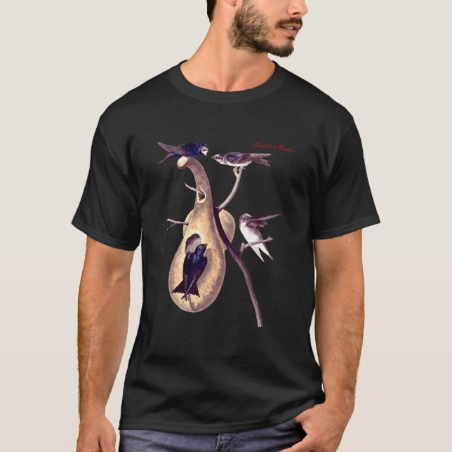 T-shirt Audubon Purple Min North American Birds Education  (Devant)