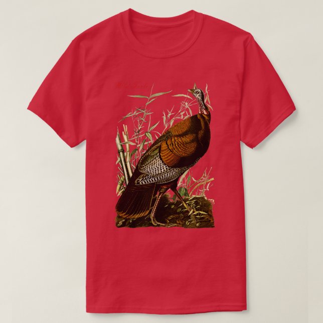 T-shirt Audubon Wild Turkey North American Birds Education (Design devant)
