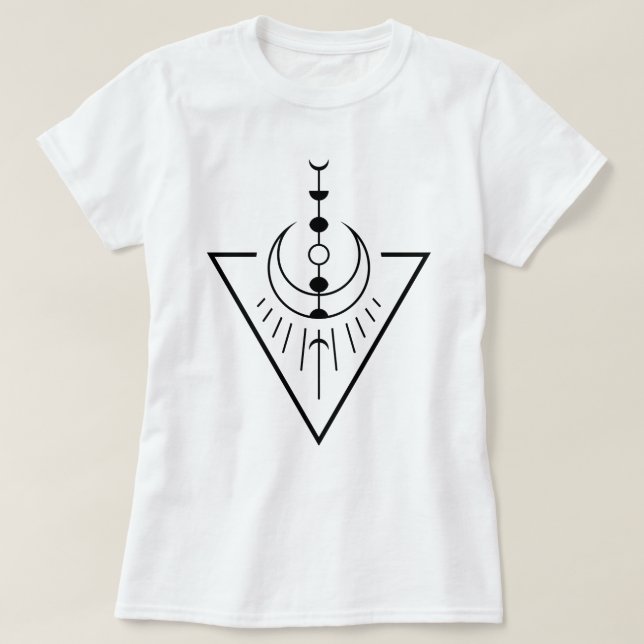 T-shirt augmentation des phases de la lune de soleil (Design devant)