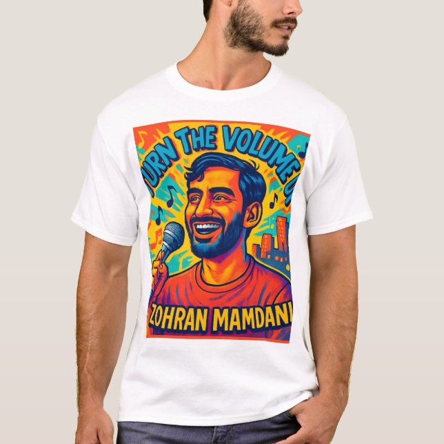 T-shirt Augmente le volume zohran mamdani (Devant)