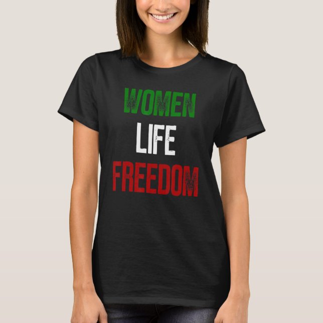 T-shirt AUGMENTER AVEC LES FEMMES D'IRAN #Mahsaamini La vi (Devant)