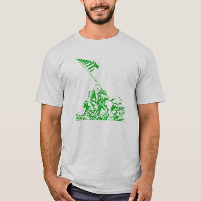 T-shirt Augmenter de drapeau d'Iwo Jima de 2ÈME GUERRE (Devant)