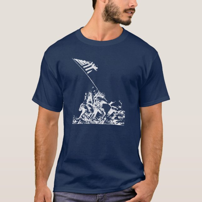T-shirt Augmenter de drapeau d'Iwo Jima de 2ÈME GUERRE (Devant)